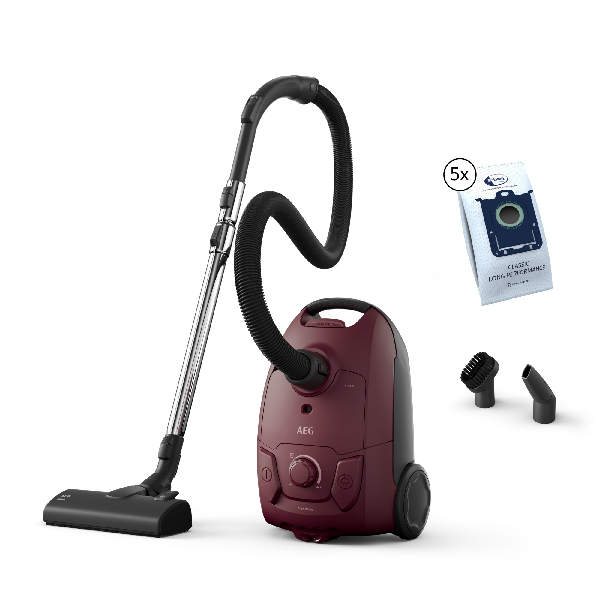 AEG 5000 Staubsauger mit Beutel / Farbe: Dark Red AB51C1DR5B