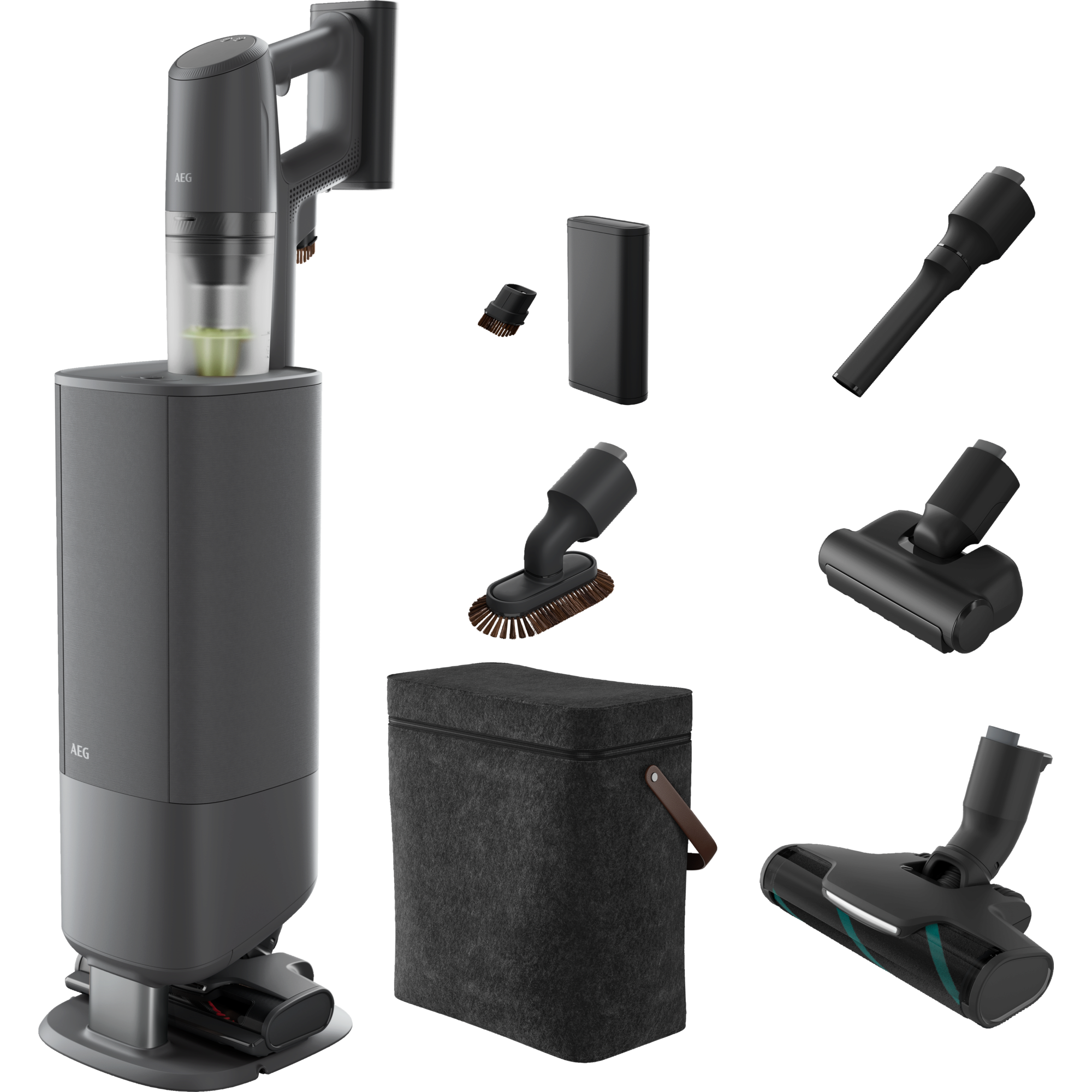 AEG 8000 Akku-Staubsauger kabellos / Multifunktions-Station zur Absaugung / Farbe: Dark Grey AP83A25XNX