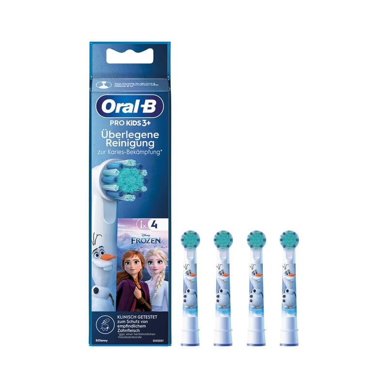 Oral-B Kids Spiderman/Eiskönigin Mix 4er Ersatz-Zahnbürsten / Aufsteckbürsten ab 3 Jahren