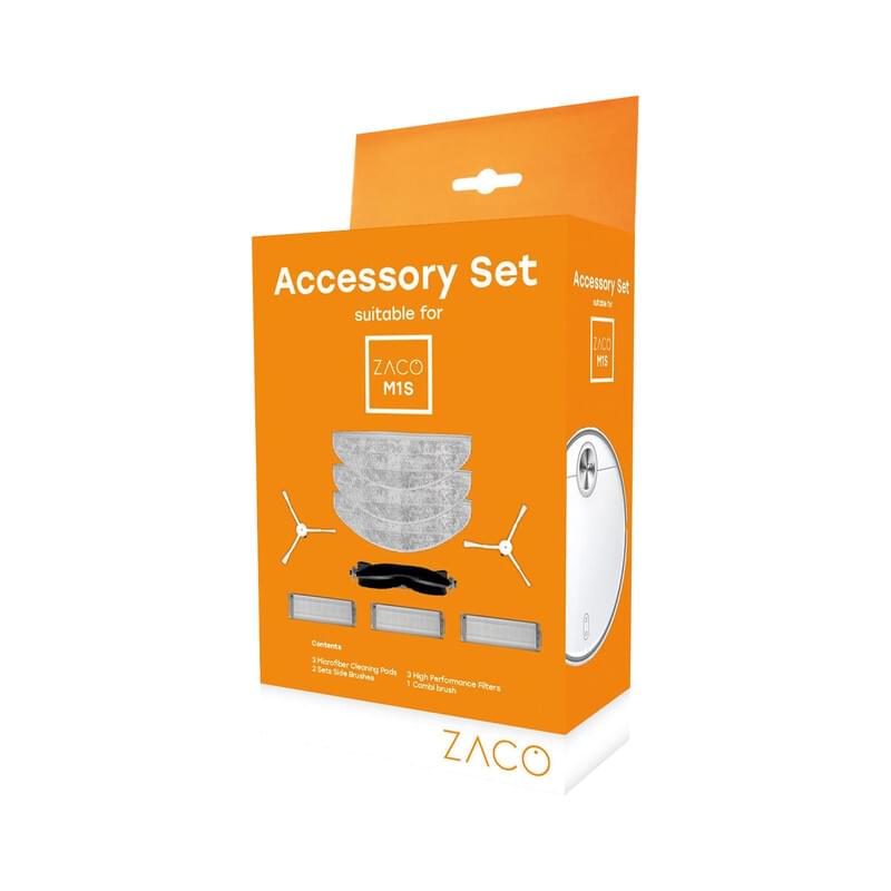 ZACO Zubehör-Set für M1S 3x Feinpartikelfilter, 2x Seitenbürsten, 1x Kombibürste, 3x Mikrofaser-Wischtücher