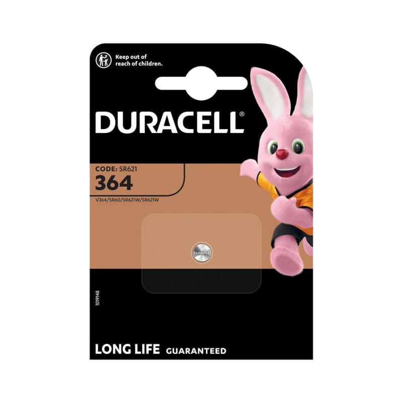 Duracell 364 (D364/V364/SR60/SR621SW) B1 Watch Knopfzelle Blister 1