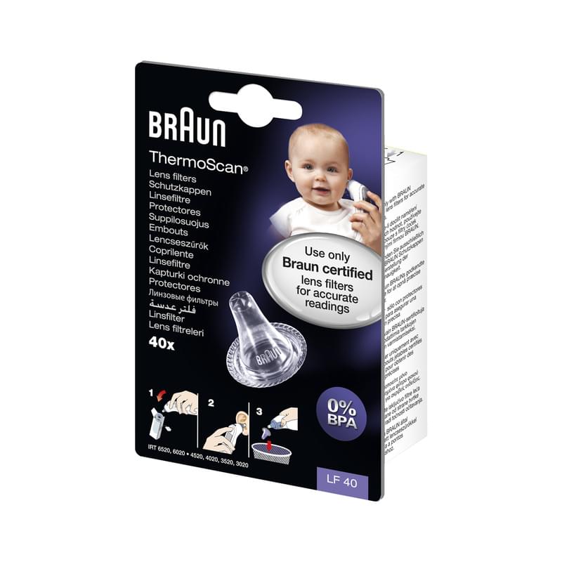 Braun LF40 Ersatz-Schutzkappen für Braun ThermoScan-Fieberthermometer, 40er Pack