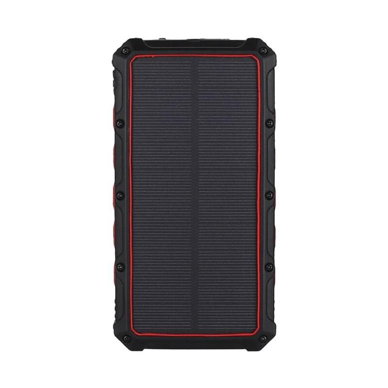 Nabo SP100 Solar-Powerbank 10.000mAh mobiles Ladegerät mit integriertem Solarpanel, Wireless Charge-Funktion & LED-Taschenlampe