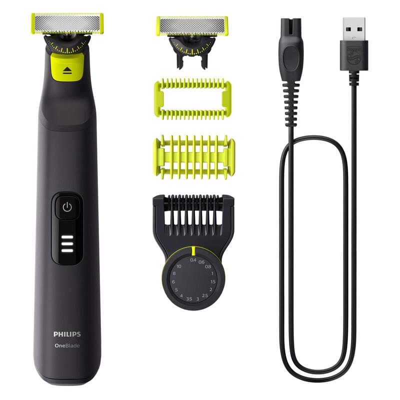 Philips QP6542/15 OneBlade Pro 360 Face+Body Bartschneider inkl. 2x Klingen + 1x Trimmeraufsatz + 1x Hautschutzaufsatz