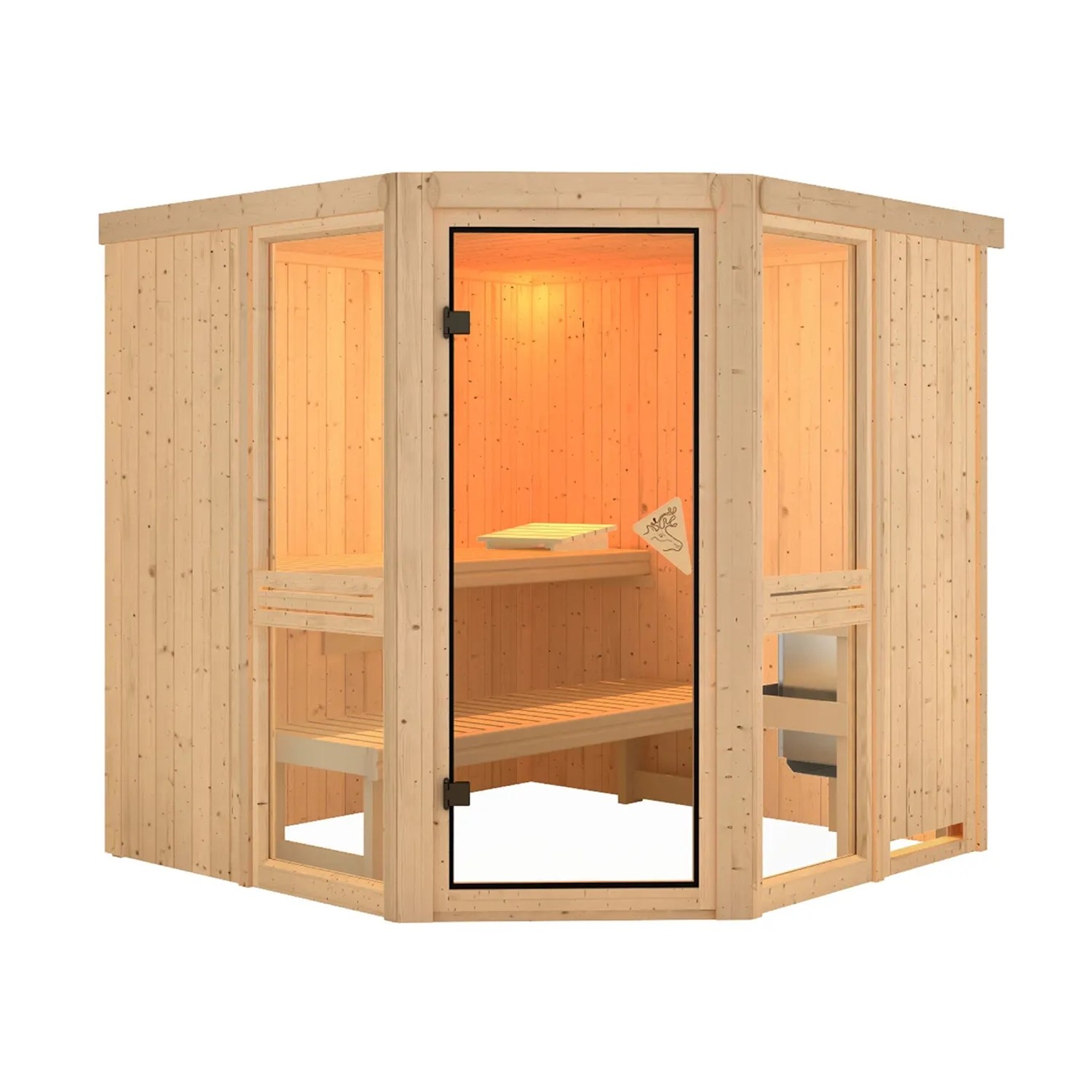 Karibu Sauna Anina 2 Zoll Naturbelassen