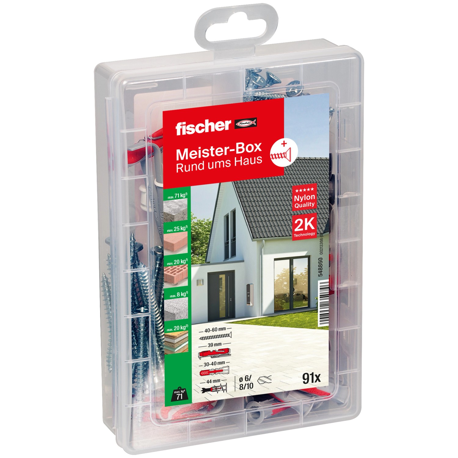 Fischer Meister-Box Rund ums Haus + Schrauben (91 Teile)