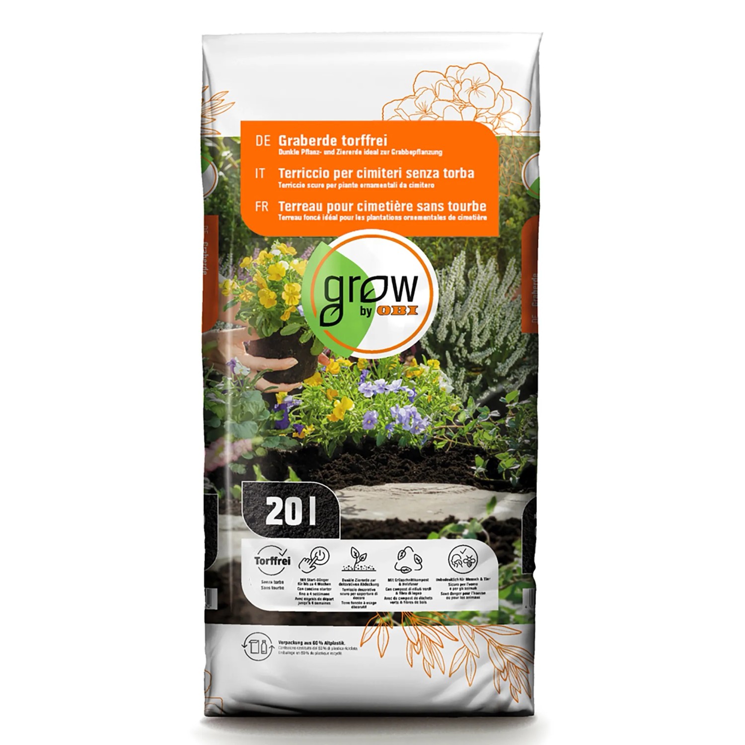 GROW by OBI Graberde Torffrei 20 l
