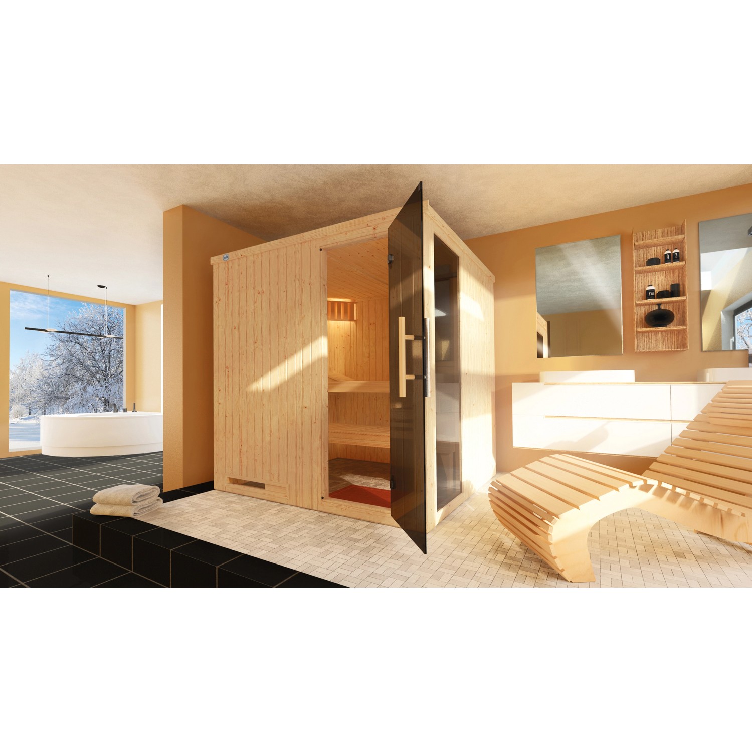 Weka Elementsauna Halmstad 2 o. Ofen Glastür/Fenster