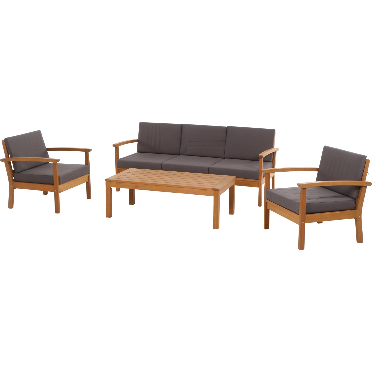 Gardamo Lounge-Set Tavira 4-tlg. Eukalyptus Grau inkl. Kissen FSC®