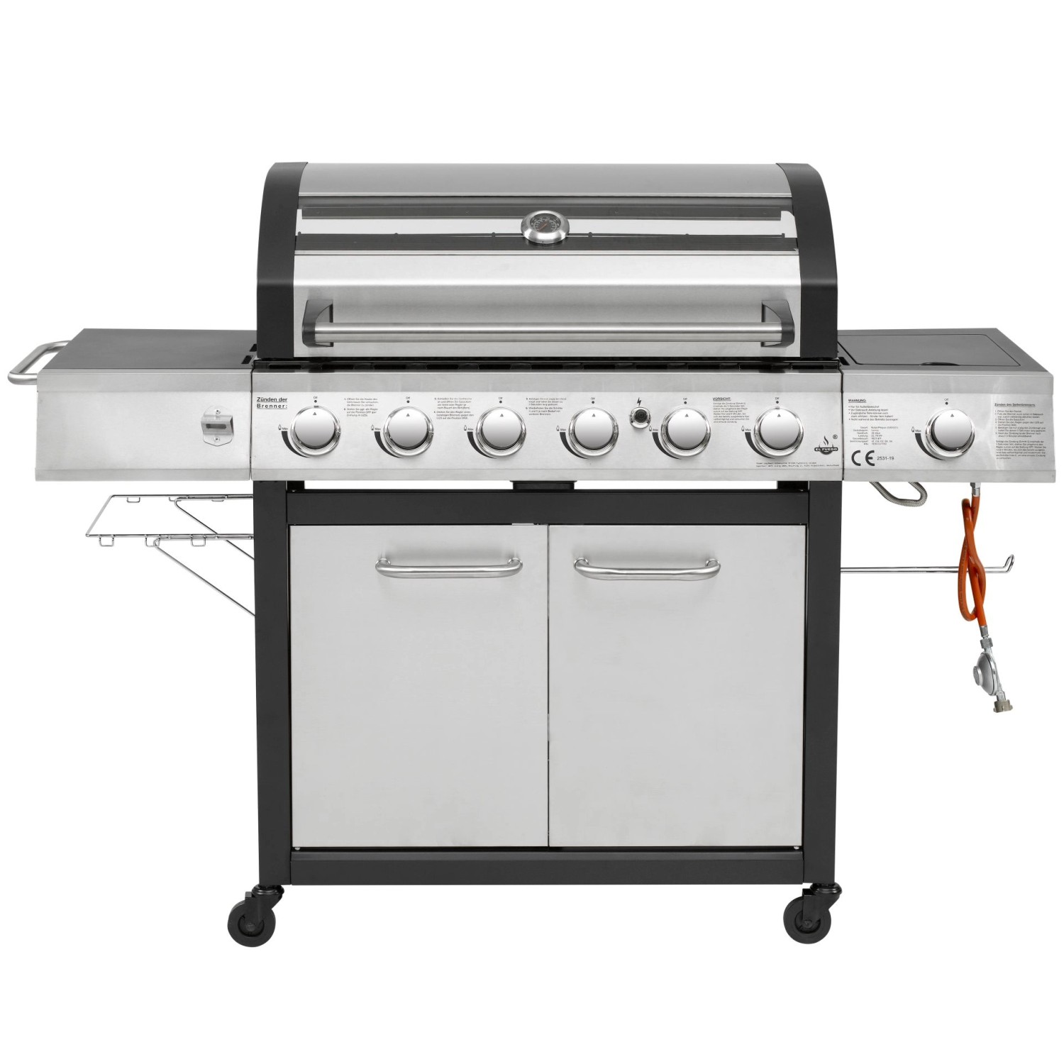 El Fuego Edelstahl-Gasgrill Long Beach ca. 161 x 121 x 59,5 cm