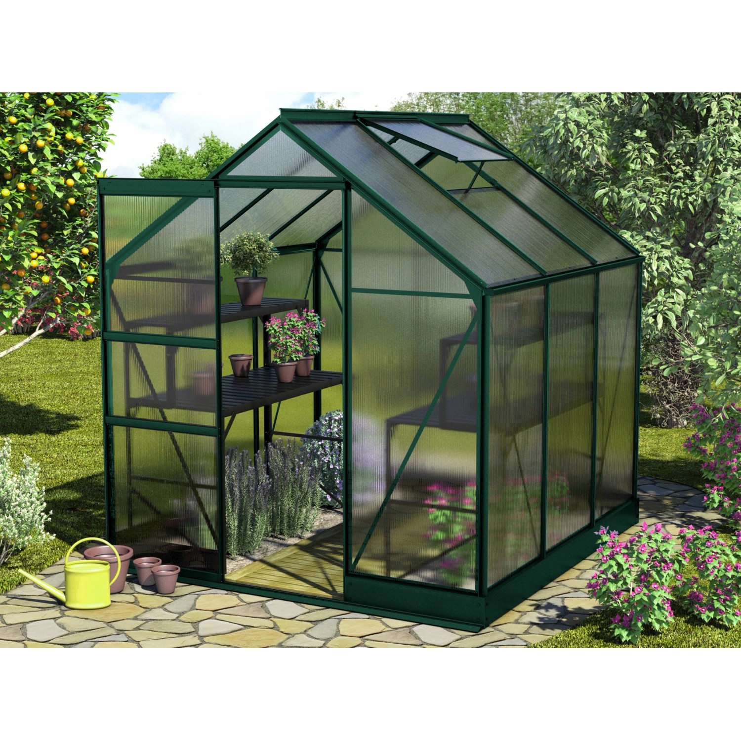 Vitavia Gewächshaus Apollo 3800 Smaragd 3,8 m² inkl. Fundament