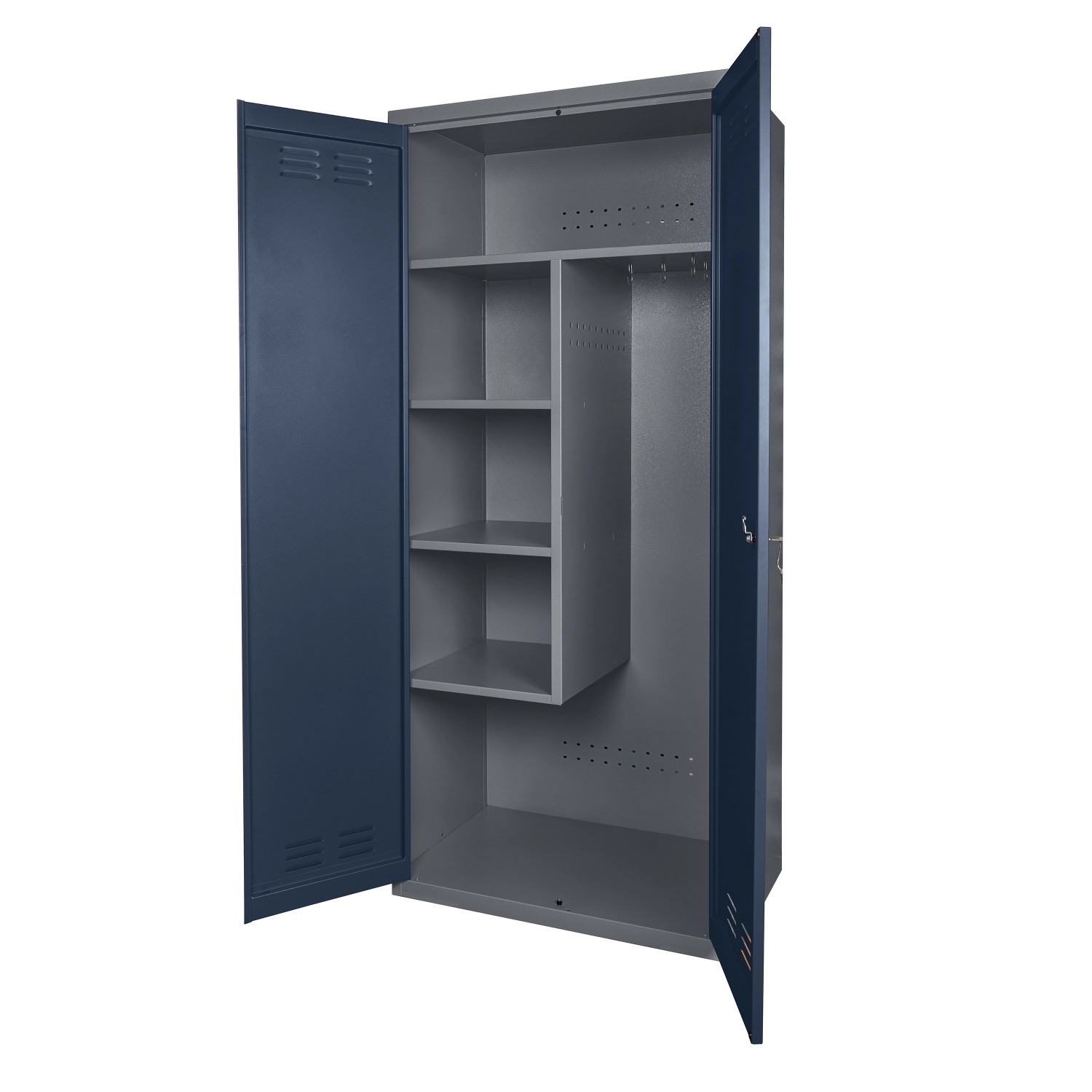 Küpper Putz-, Motorrad-, E-Bike-Spind 2-Türig 180 x 80 x 48 cm Dunkelblau