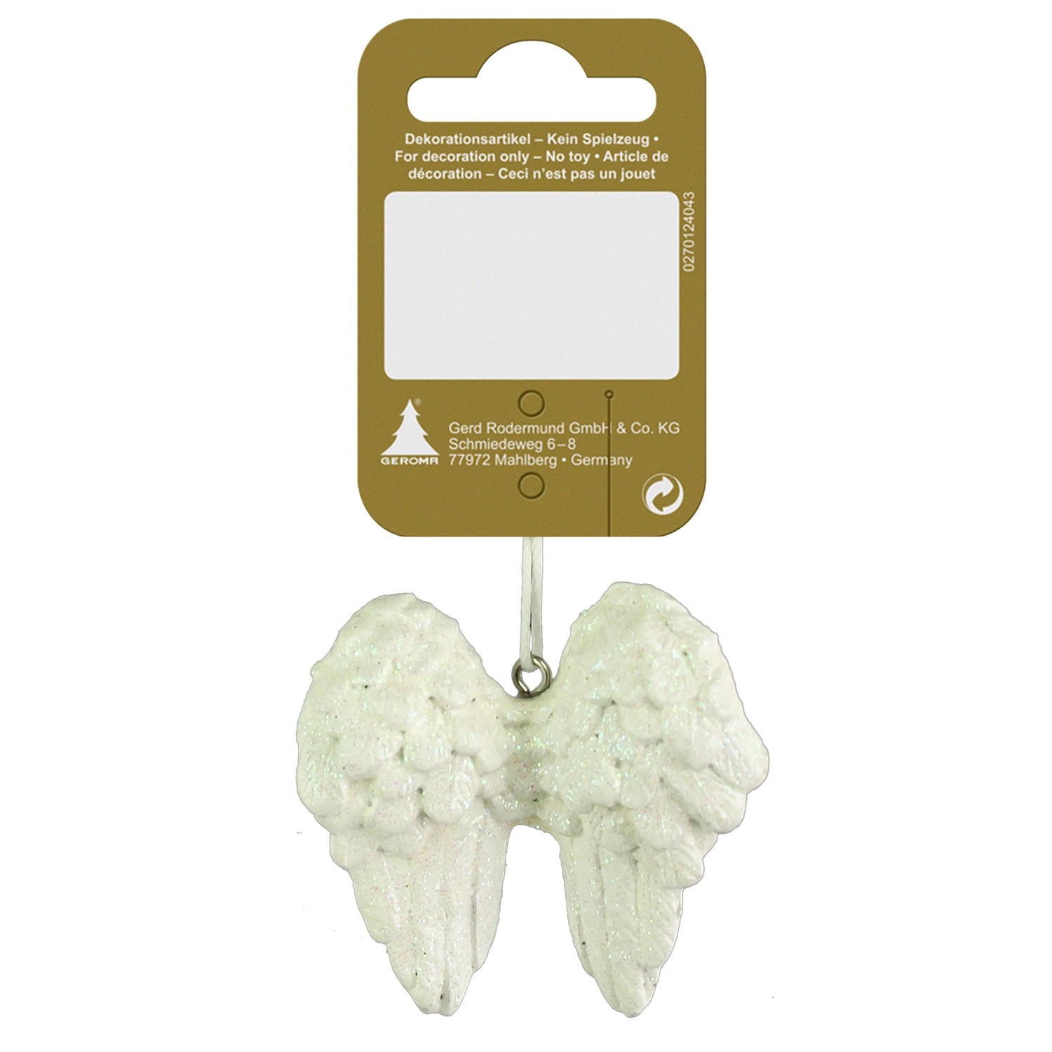 Engelsflügel Polyresin Weiß 6 cm