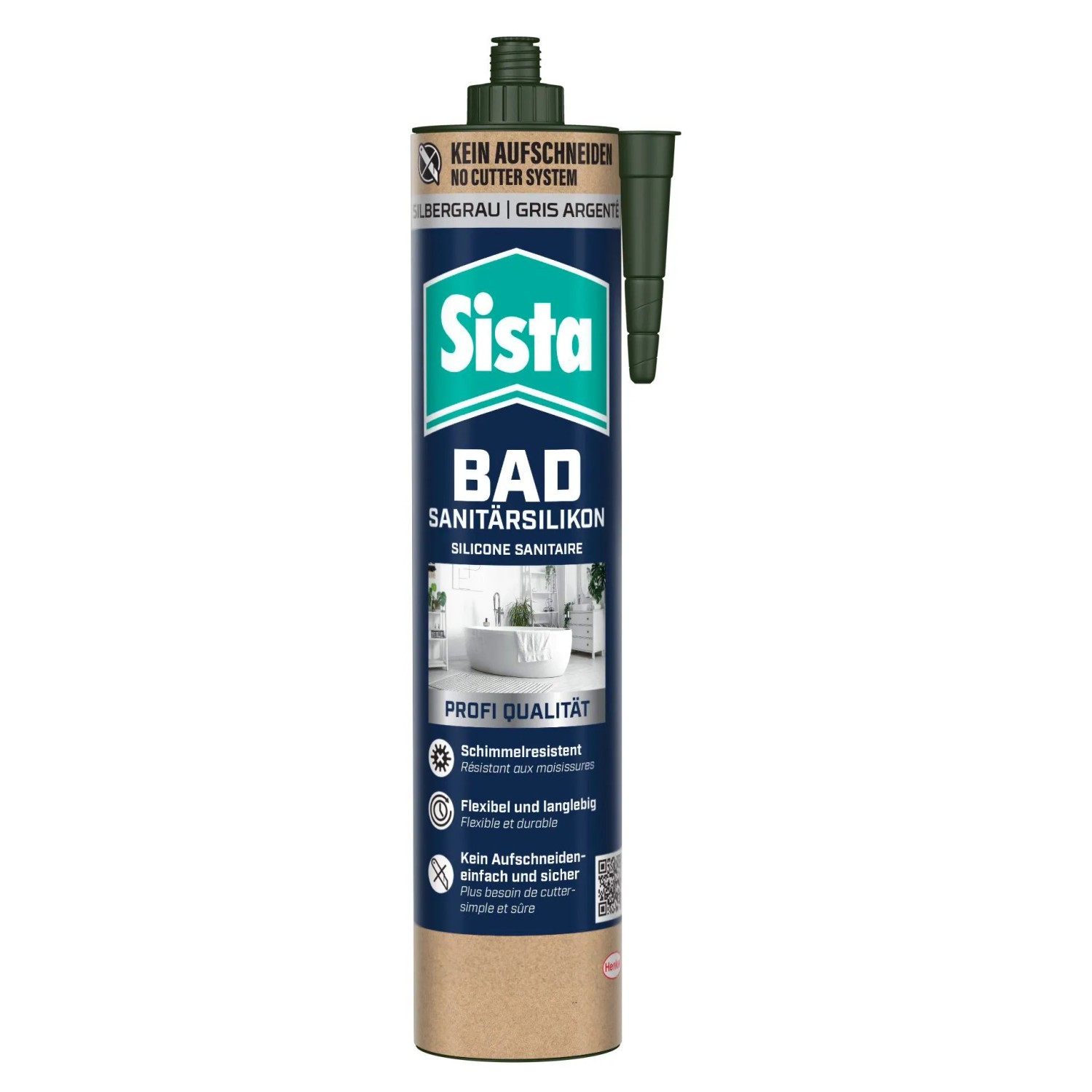 Sista Sanitär-Silikon für Bad & Küche Silbergrau 280 ml