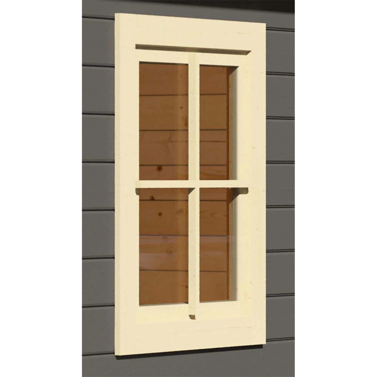 Karibu Fenster für 38 mm Häuser inkl. D/K-Beschlag Aktion Elfenbeinweiß