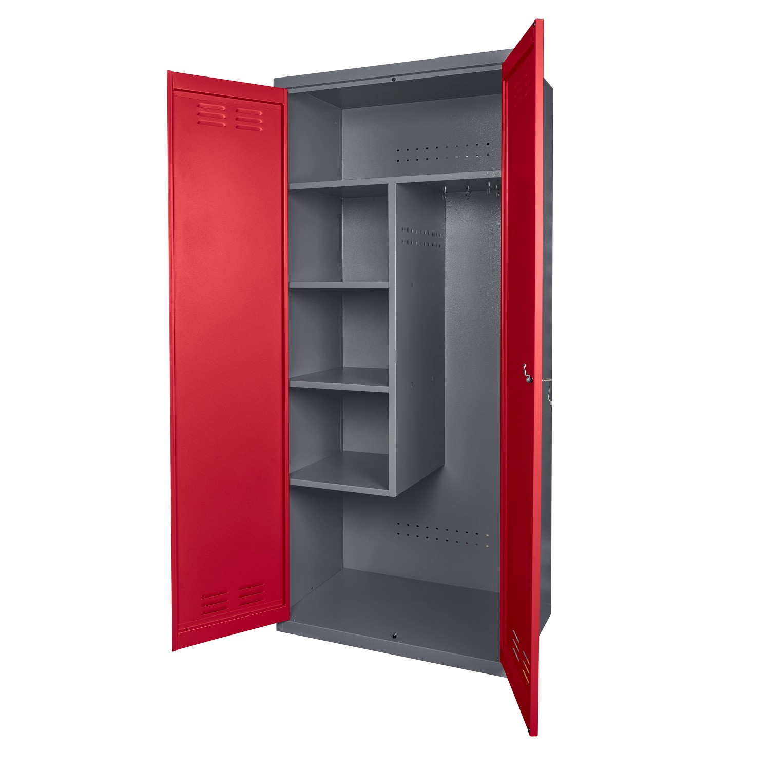Küpper Putz-, Motorrad-, E-Bike-Spind 2-Türig 180 x 80 x 48 cm Dunkelrot