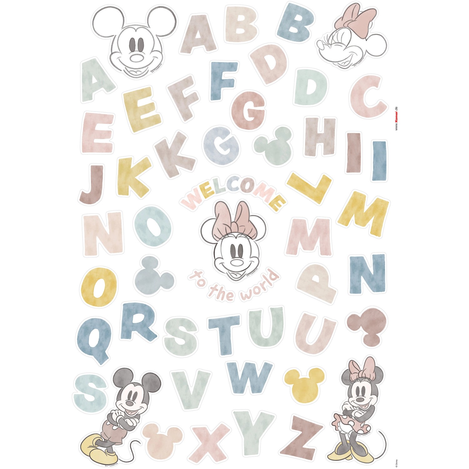 Komar Deko-Sticker Mickey Alphabet 50 x 70 cm