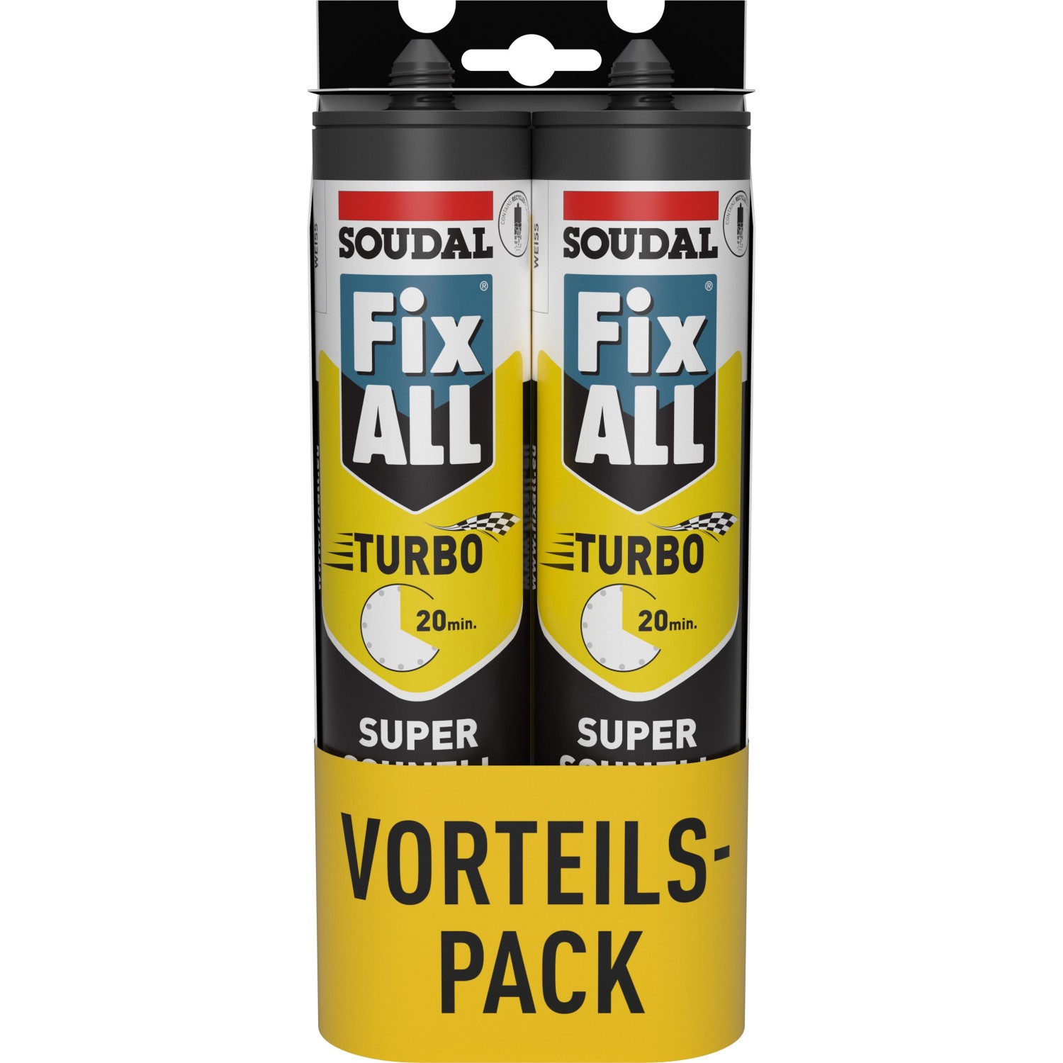 Soudal Klebstoff Fix All Turbo Duo-Pack 2 x 430 g Weiß