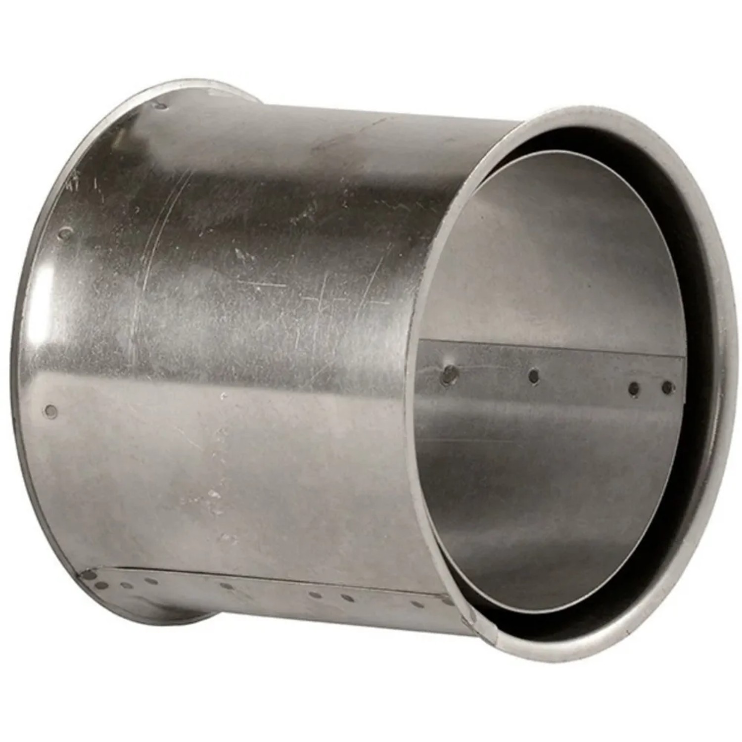 Bertrams Wandfutter doppelt für Pellet feueraluminiert Ø 80 mm Silber