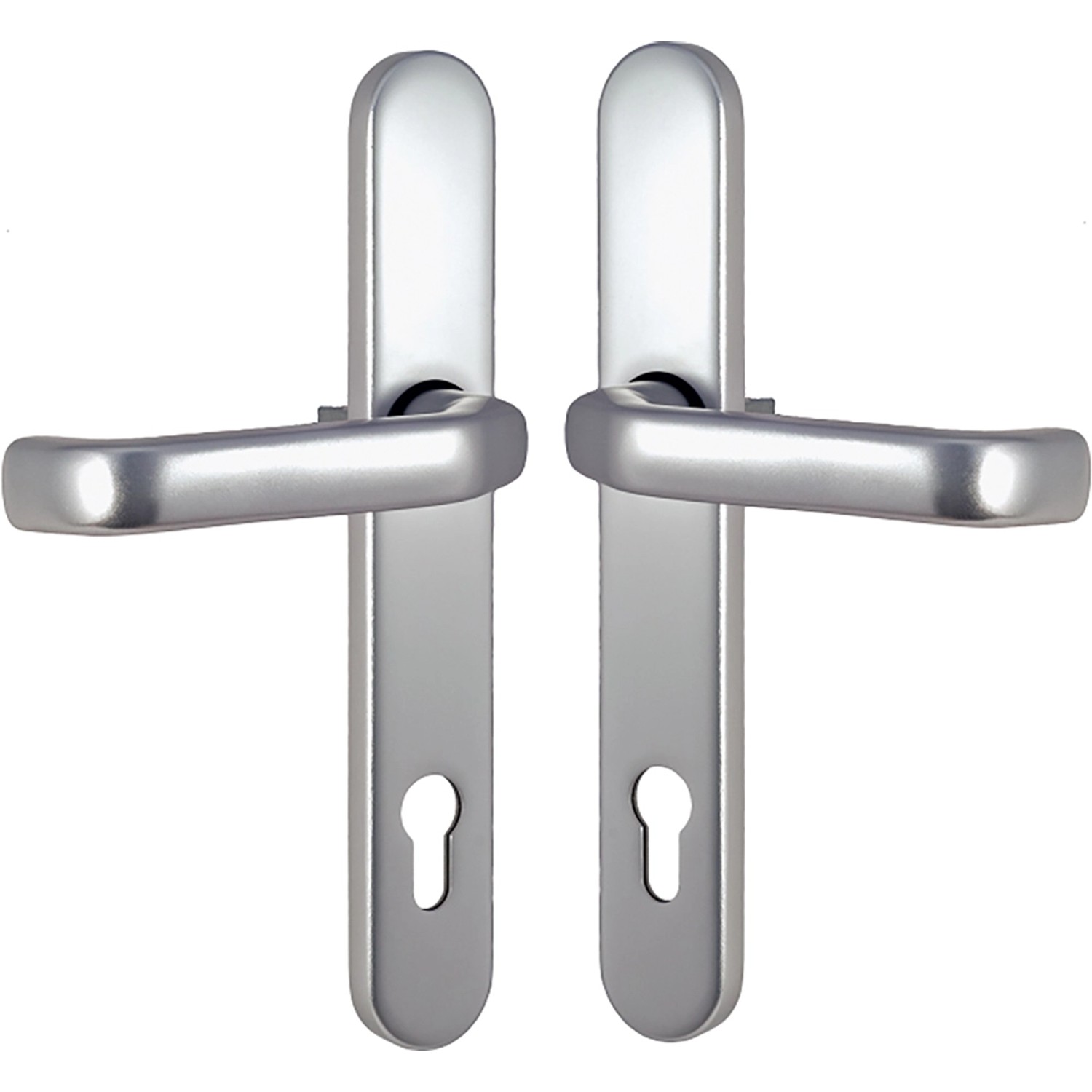 Splendoor Haustürdrückergarnitur Langschild Drücker-Drücker 92/8 mm Silber F1