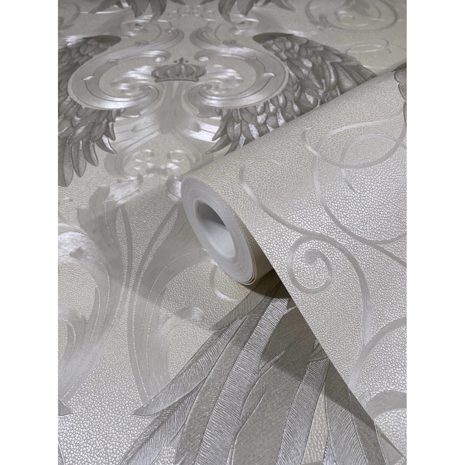 Glööckler Vliestapete Imperial Engelsflügel mit Krone Pearl