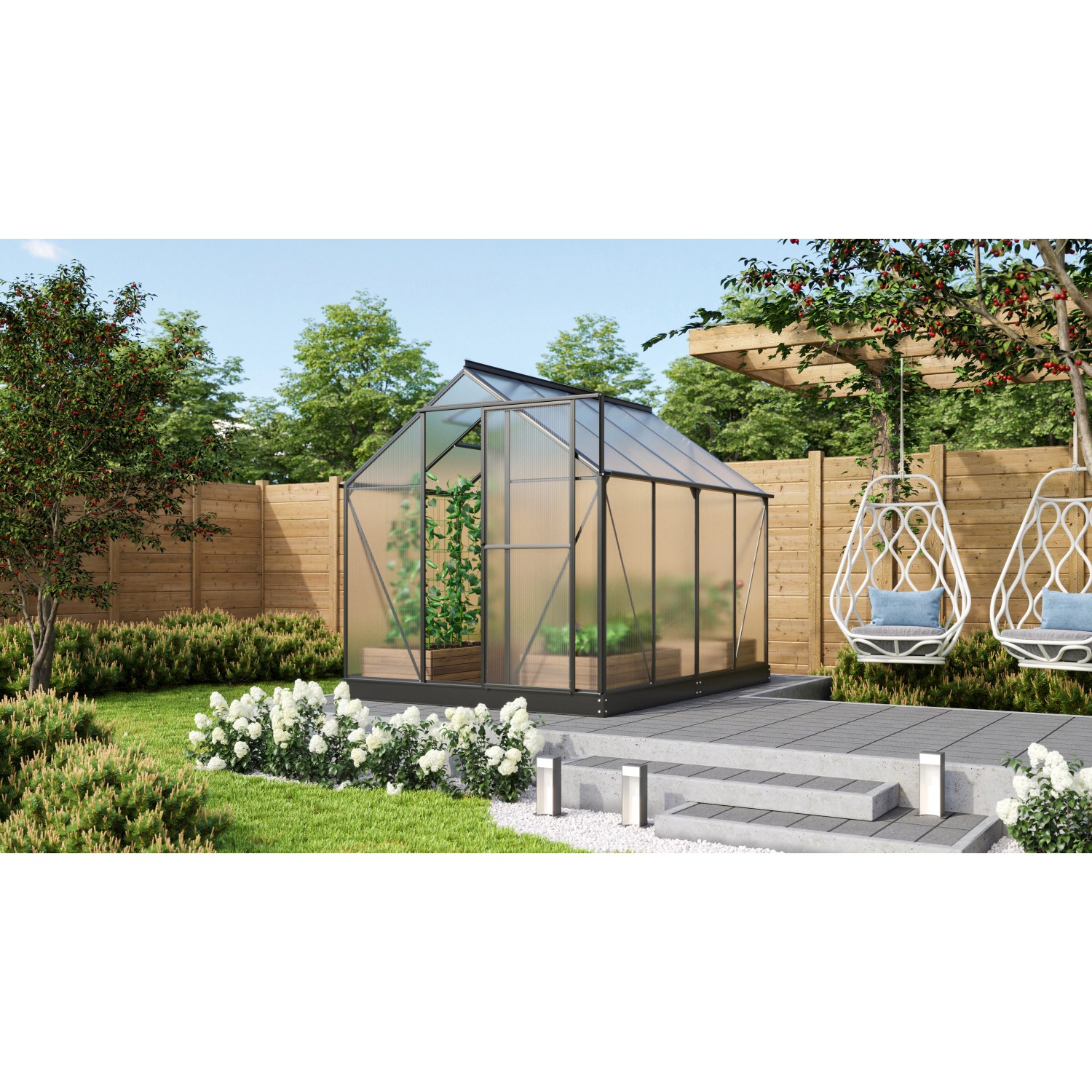 Vitavia Gewächshaus Triton 5000 Schwarz 5 m² inkl. Fundamentrahmen