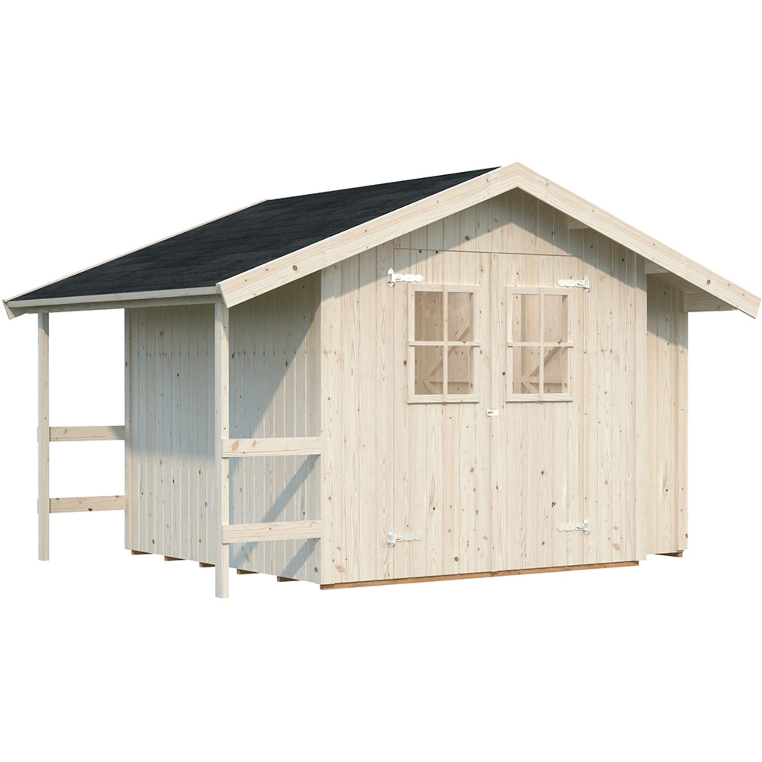 Palmako Marcus Holz-Gartenhaus Transparent Satteldach 384 cm x 239 cm