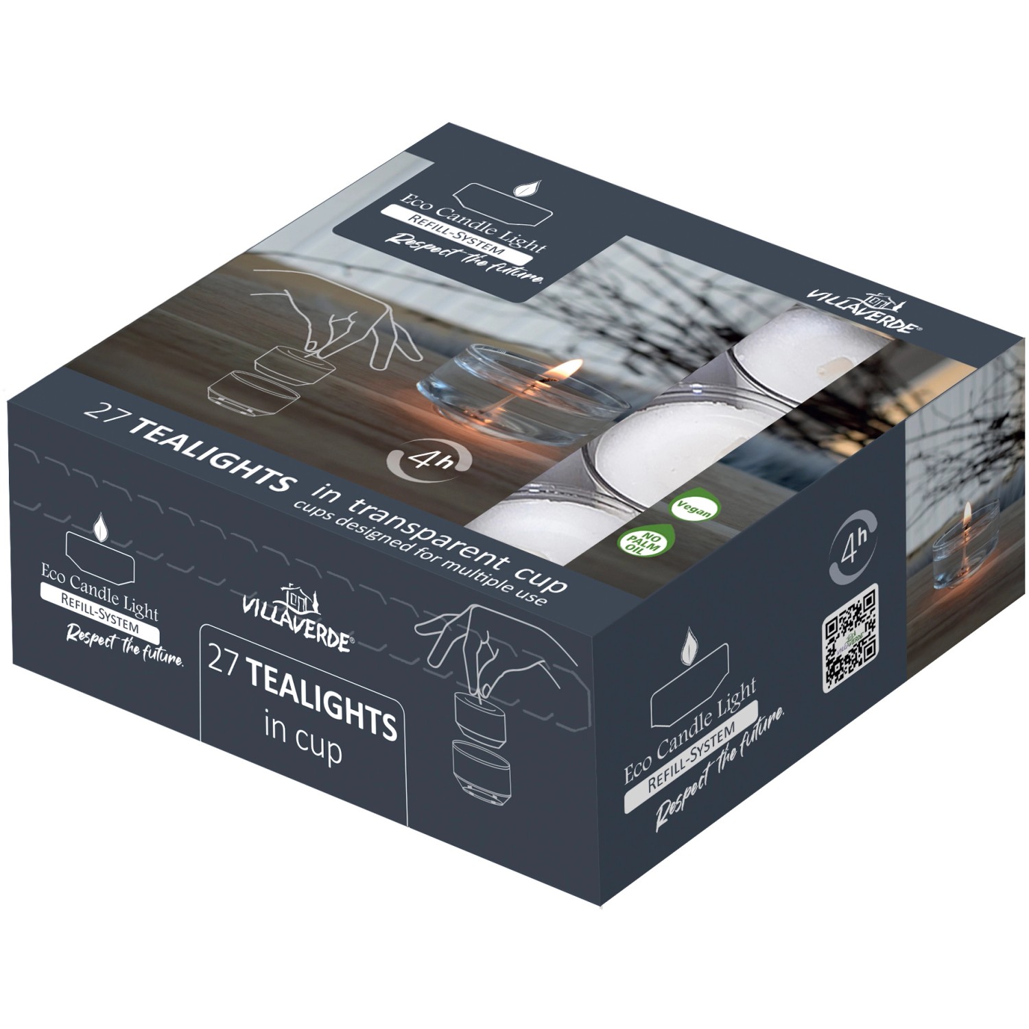 Teelichter ECL 27er-Pack Weiß mit Hülle