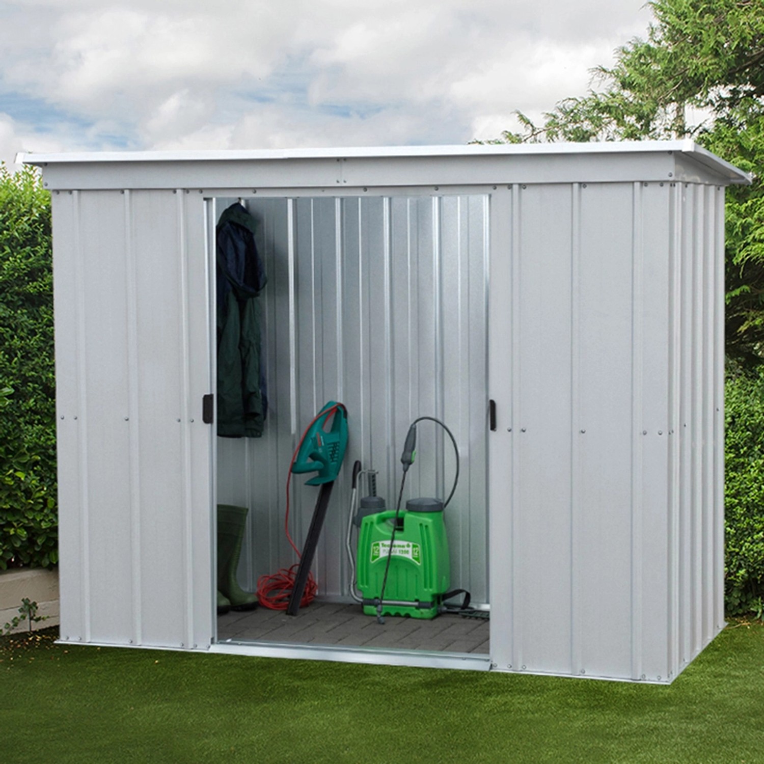 Yardmaster Gerätehaus Titanium 64PZ Silber-Metallic B x T 184 cm x 104 cm