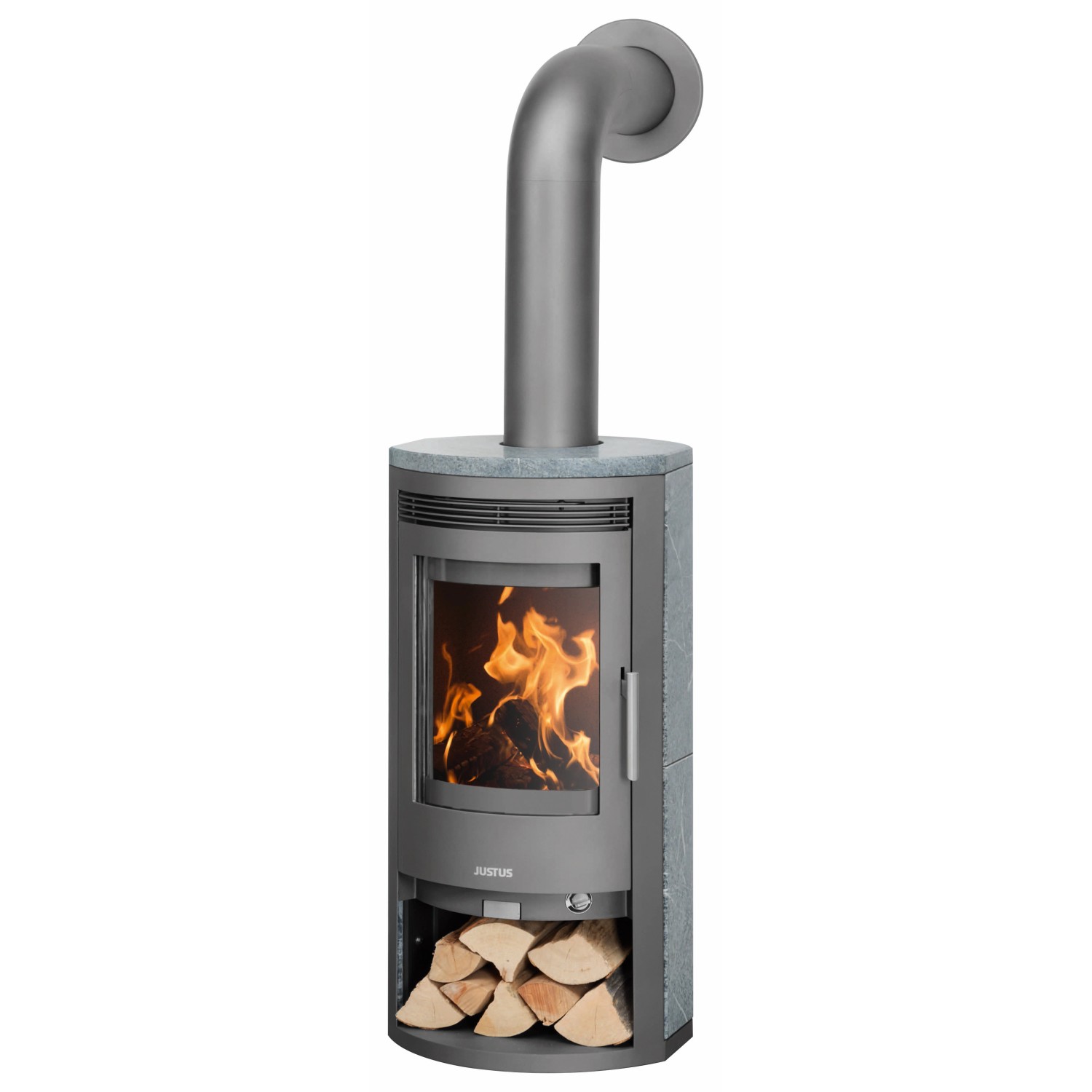 Justus Kaminofen Baltrum D 2.0 Speckstein Gussgrau-Speckstein 5,5 kW