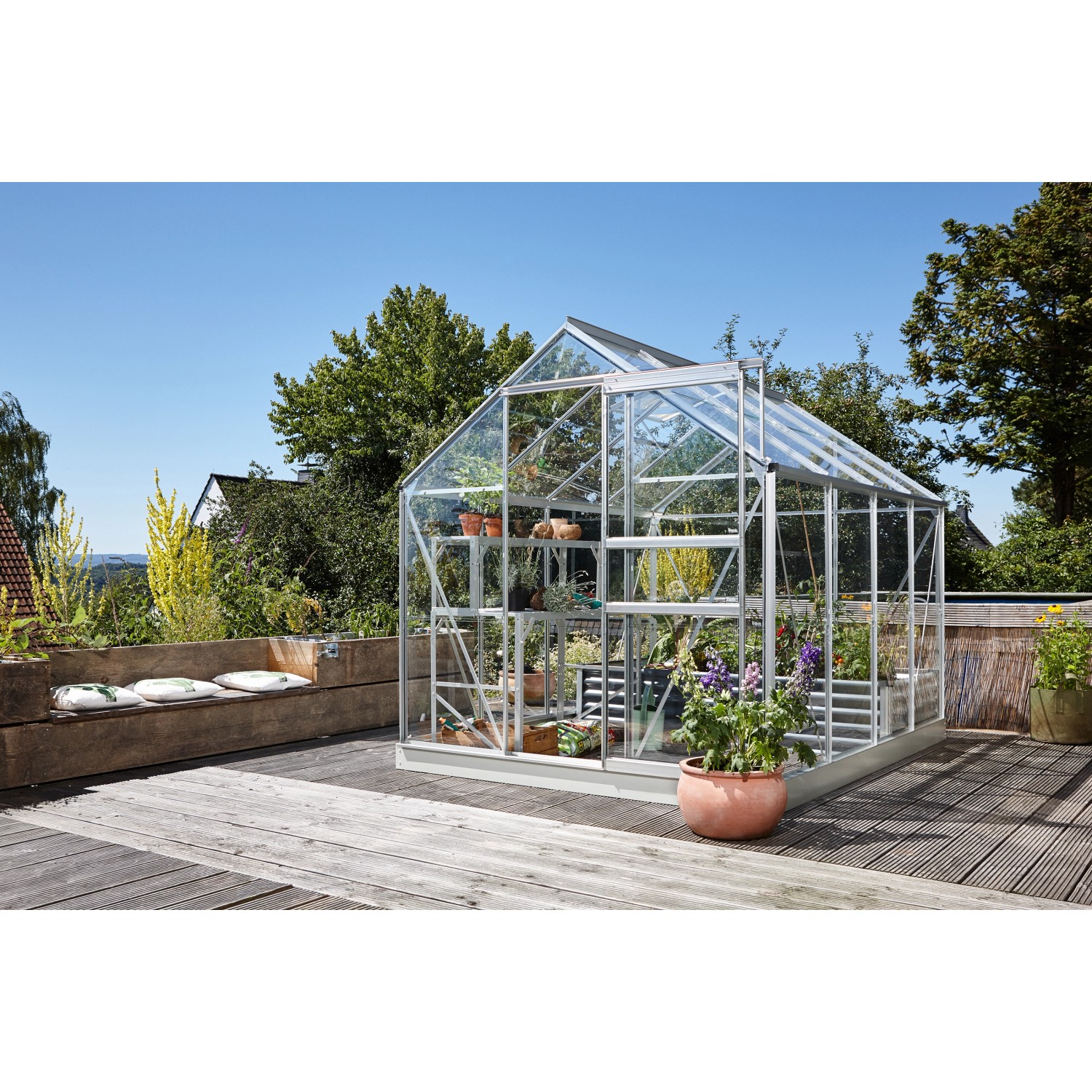 Vitavia Gewächshaus Planet 5000 ESG Alublank B 195 cm x T 257 cm