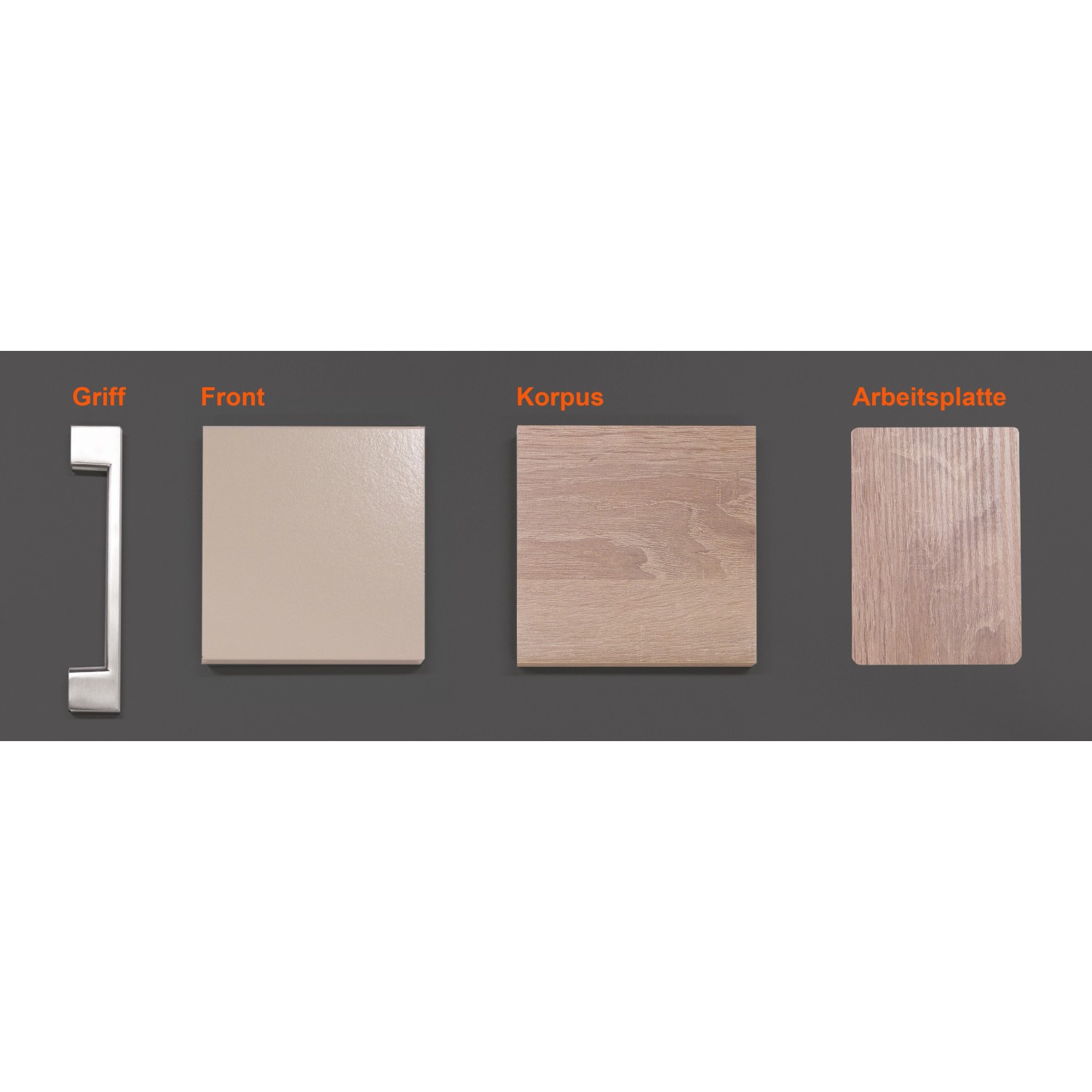 Flex-Well Exclusiv Musterpaket Küchenzeile Orlando Kaschmir-Sonoma Eiche NB