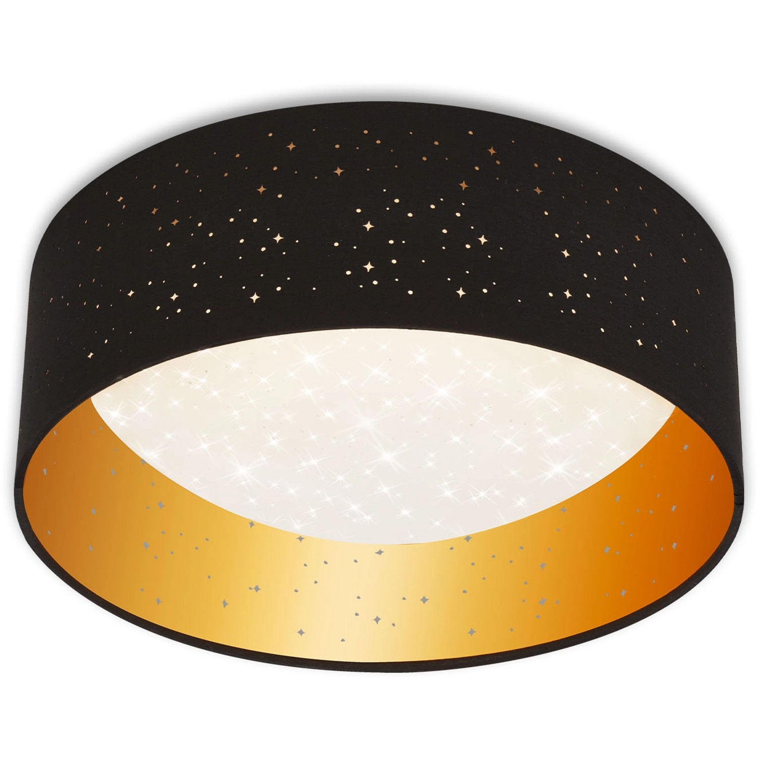 Brilo LED-Deckenleuchte Maila Ø 32 cm Schwarz-Gold