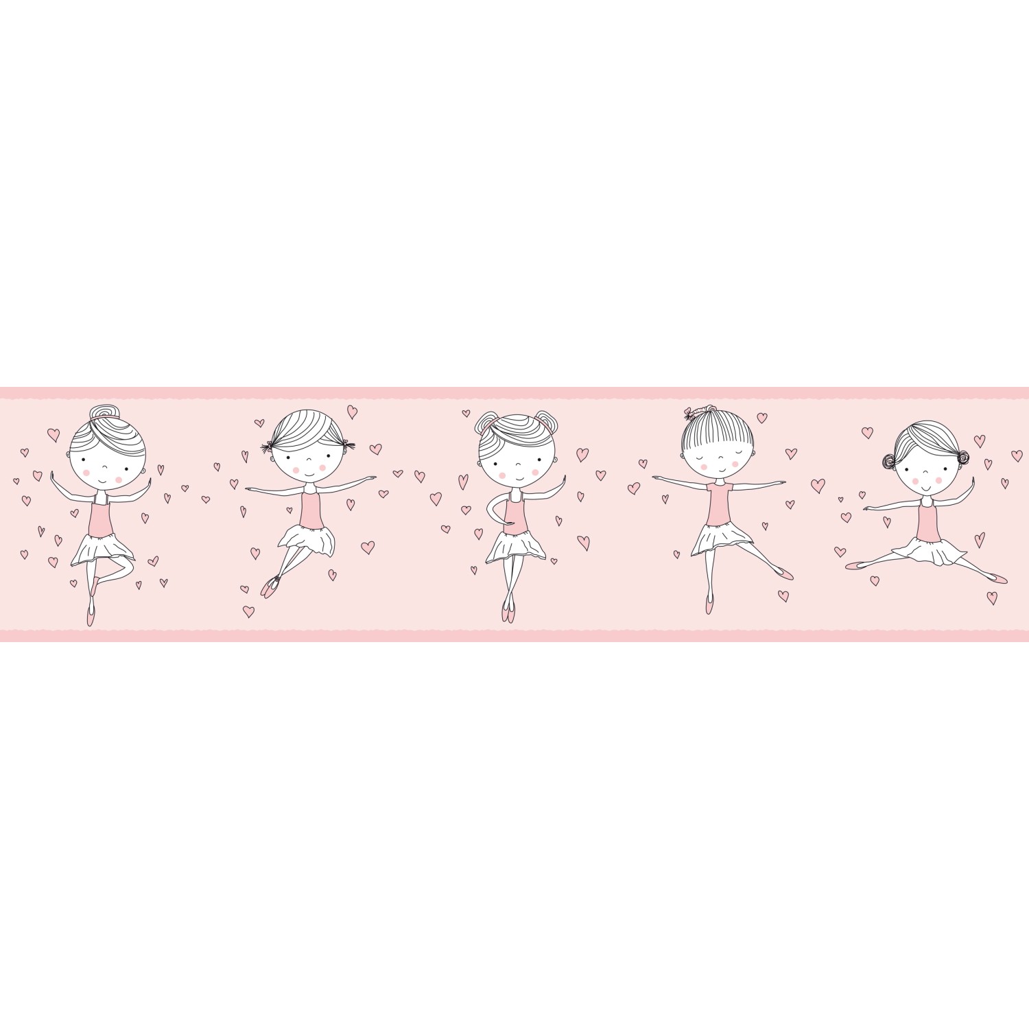 A.S. Création Borte selbstklebend Ballerina Kinderzimmer 5 m x 15 cm Rosa