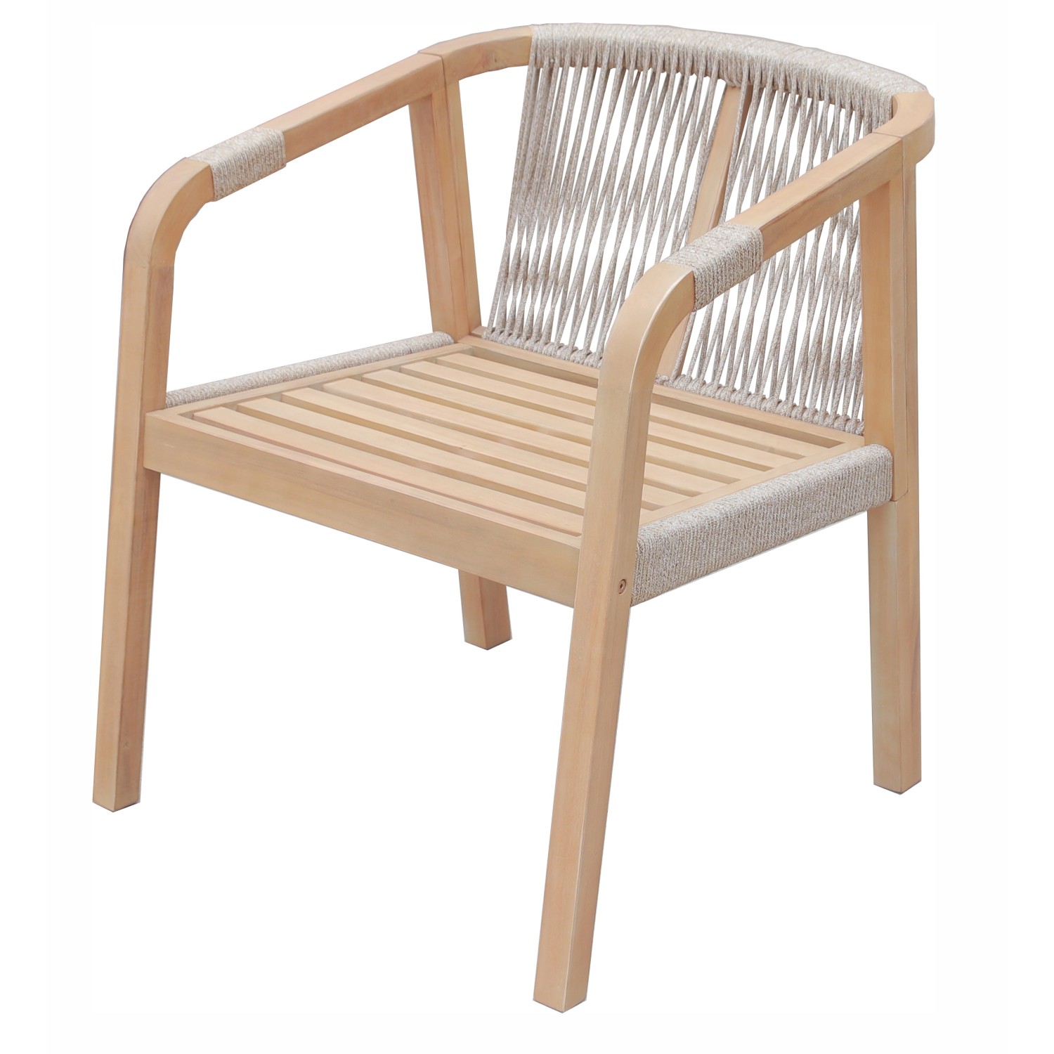 Garden Pleasure Stuhl Bogota 2er Set 75 cm x 59 cm x 63,5 cm Braun-Weiß FSC®