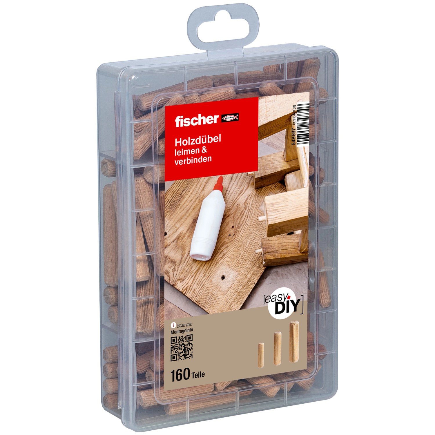 Fischer EasyDIY Box Holzdübel (160 Teile)