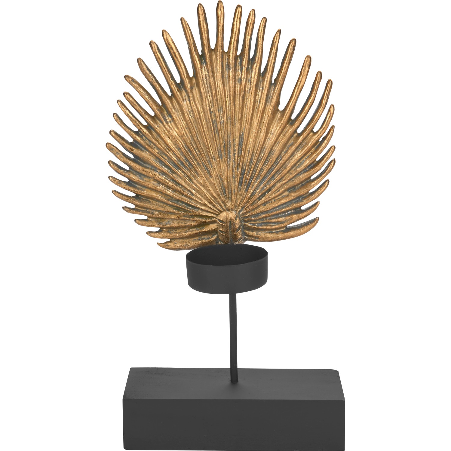 Dekoblatt Dark Wonder 21 cm x 14 cm x 15 cm Gold-Schwarz