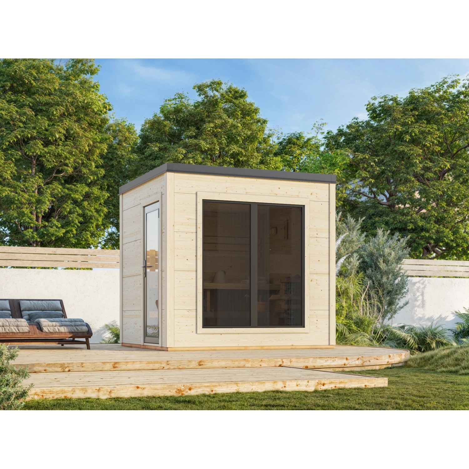 Palmako Sauna Grace 250 x 230 cm Lackiert Grau-Anthrazit FSC®