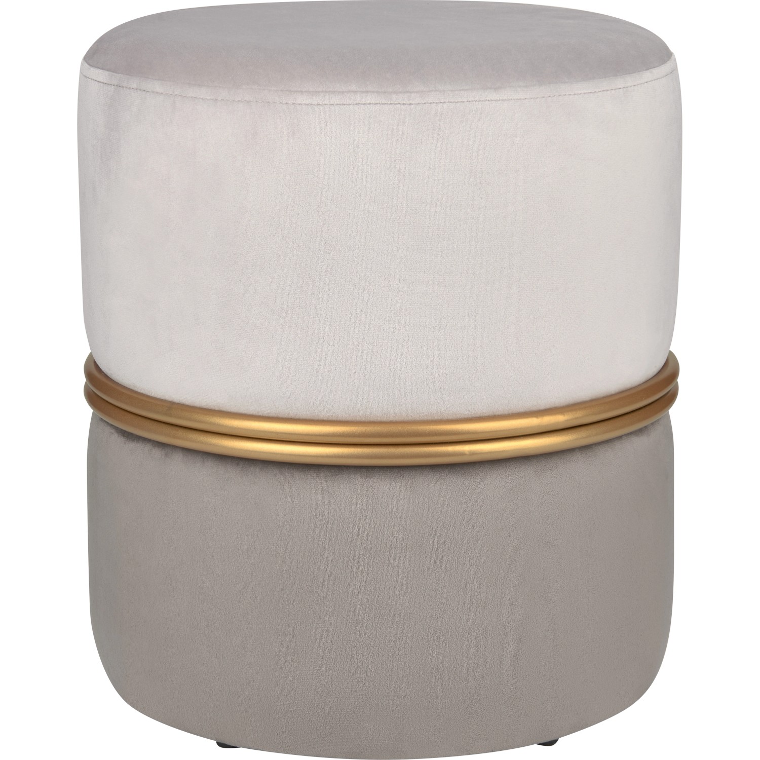 Sitzhocker Modern Antique Ø 36 cm H: 40 cm Hell- und Dunkelgrau mit Gold