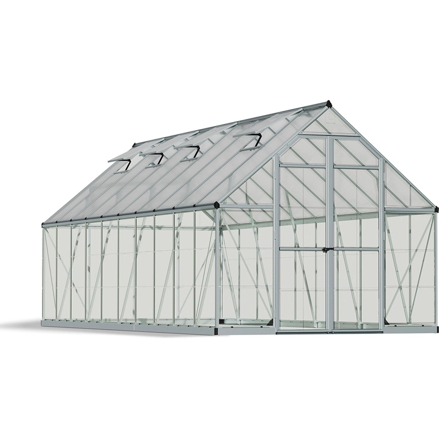 Palram Gewächshaus Balance Silber inkl. Fundamentrahmen