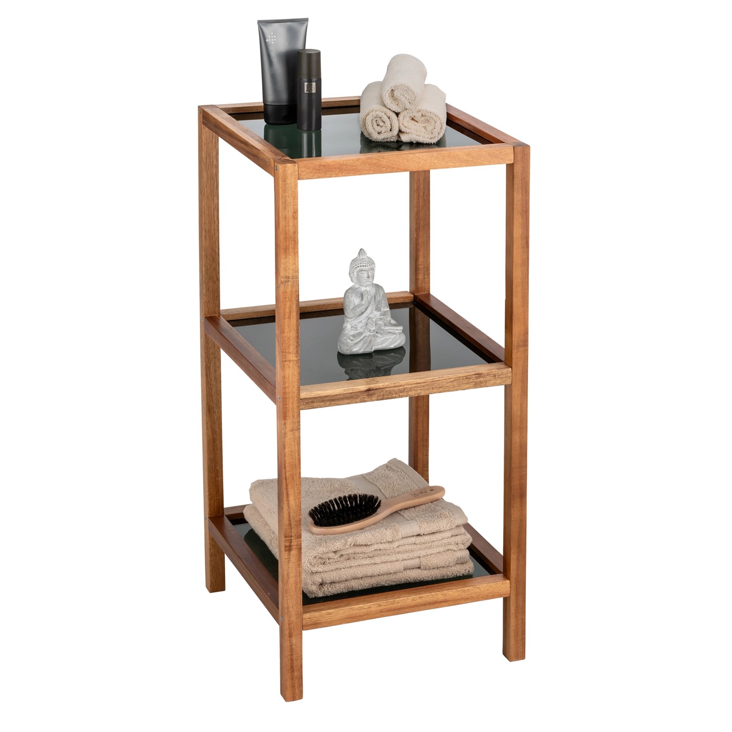 Wenko Bad- und Wohnregal Fondi 3 Etagen 36 cm x 79 cm x 36 cm Akazie