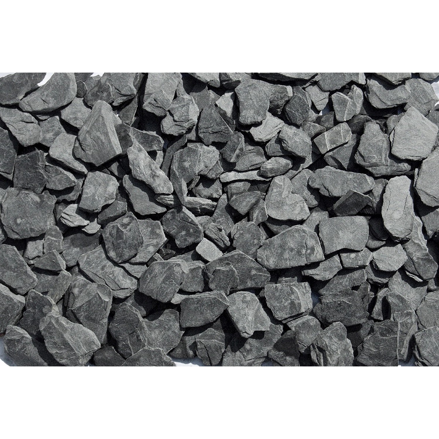 Schieferplättchen Graphit-Schwarz 20 - 40 mm 20 kg PE-Sack