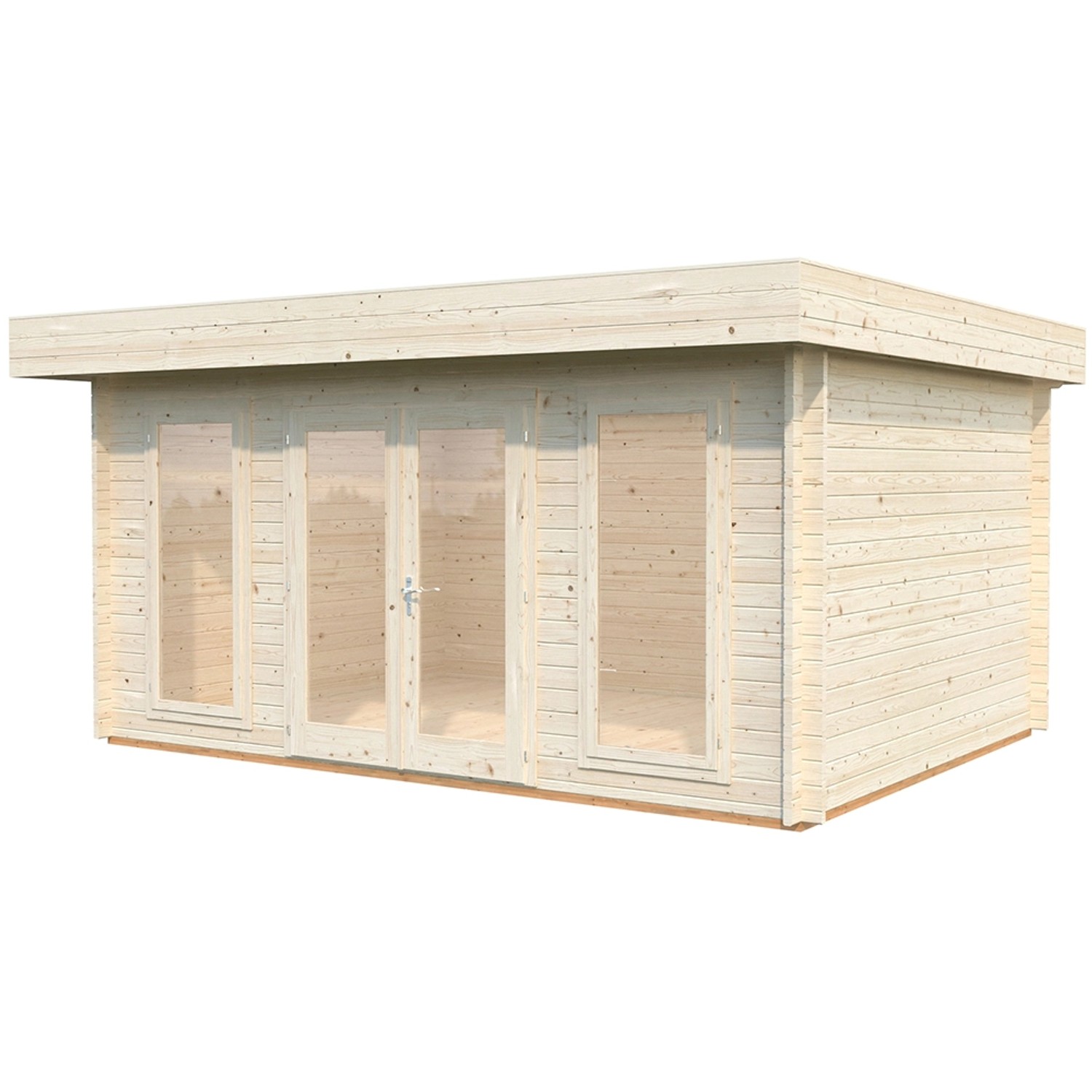Palmako Bret Holz-Gartenhaus Transparent Flachdach 502 cm x 338 cm