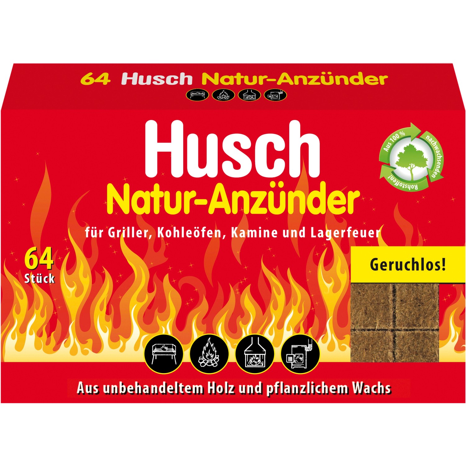 Husch Natur Anzünder 64 Stück