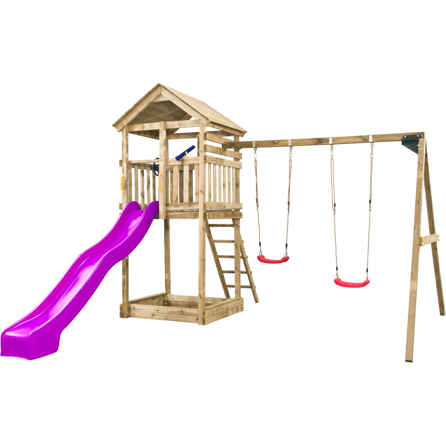SwingKing Spielturm Daan Violet 400 cm x 320 cm x 420 cm