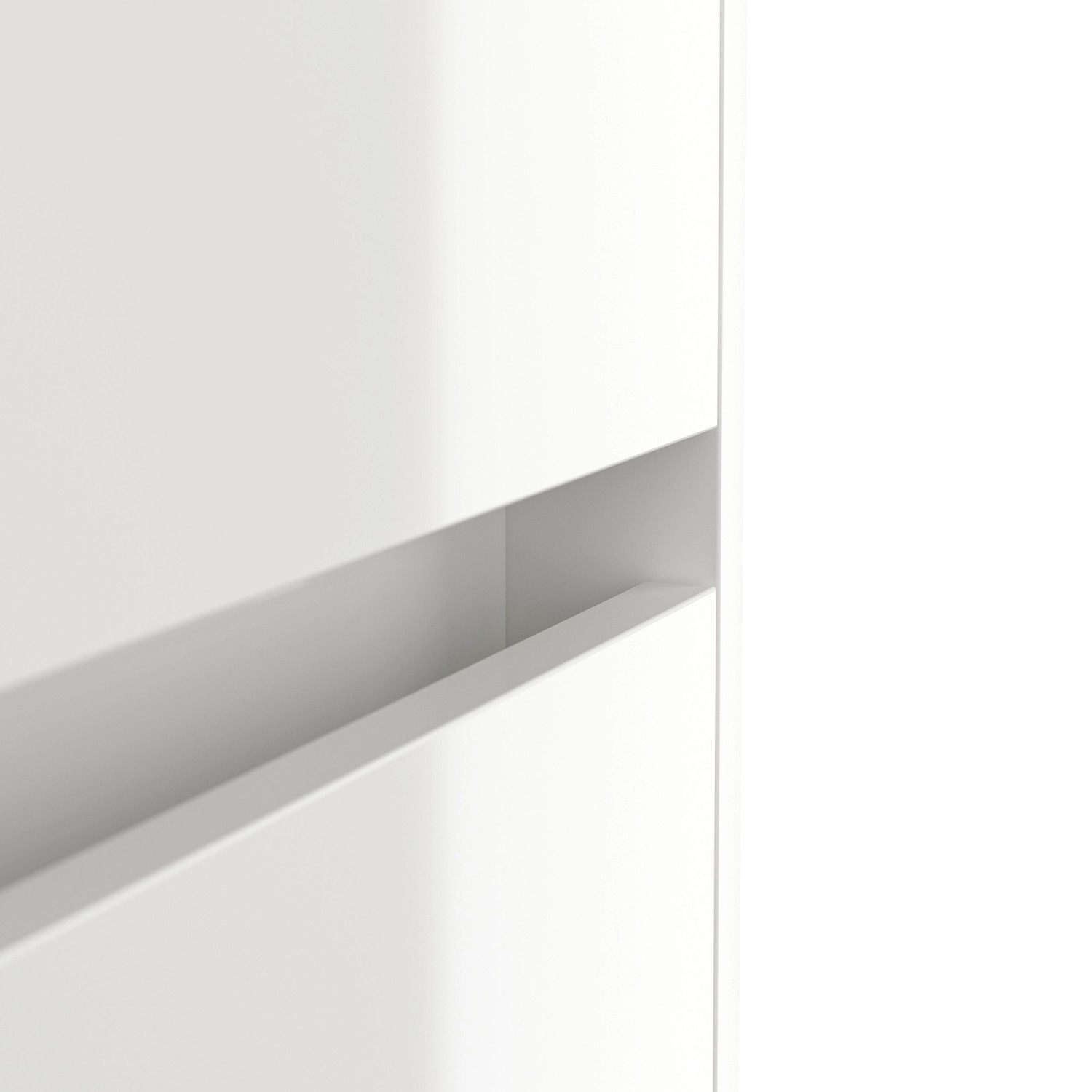 Posseik Sideboard Industrial F 2 Schubladen 2 Türen 140 cm Weiß Eiche Top