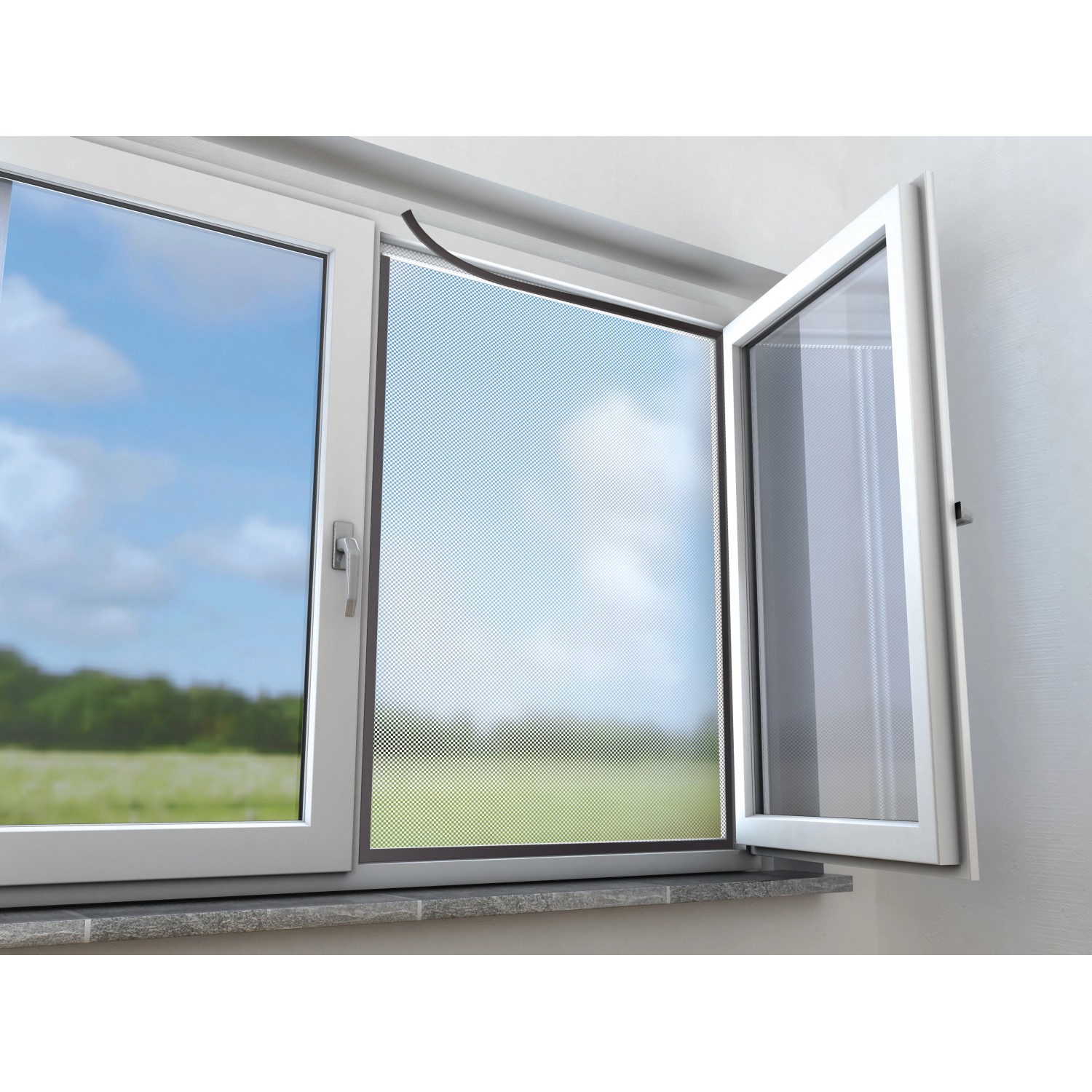 Insektenschutzsystem mit Keder Fenster 130 cm x 150 cm