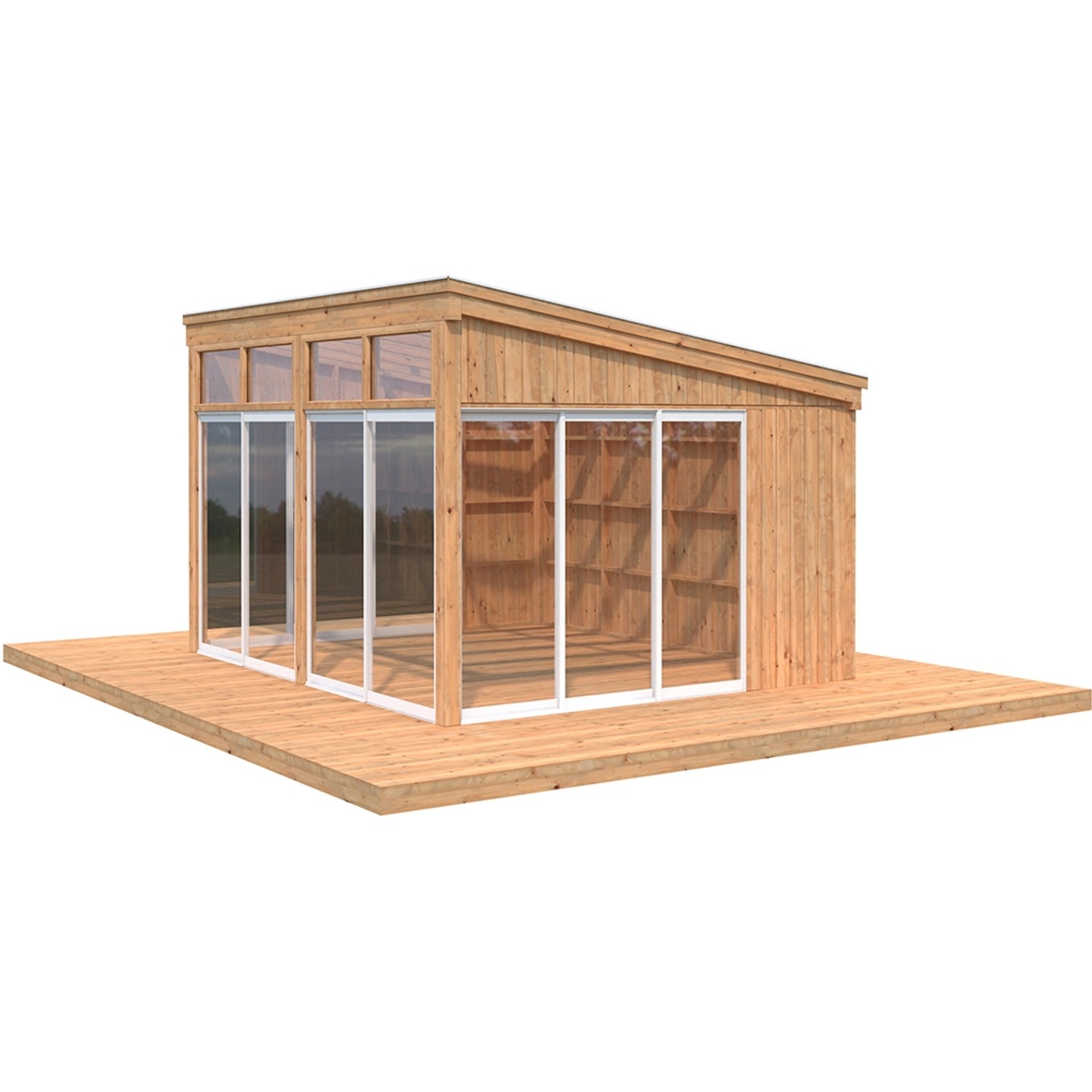 Palmako Pavillon Nova 13,0 m² Braun Tauchgrundiert 417 cm x 356 cm