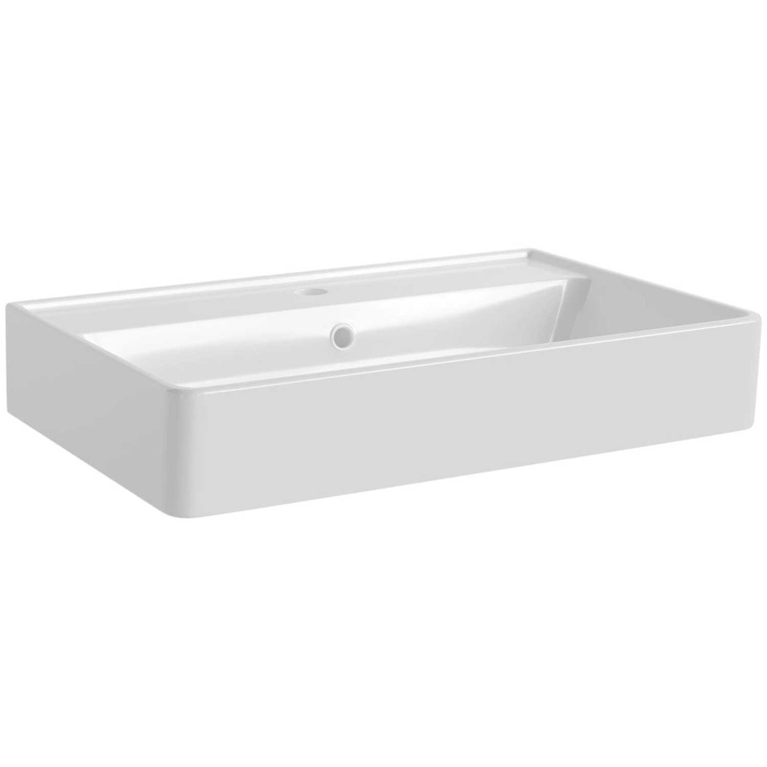 Fackelmann Aufsatzwaschbecken Vaida Keramik 61 cm Weiß