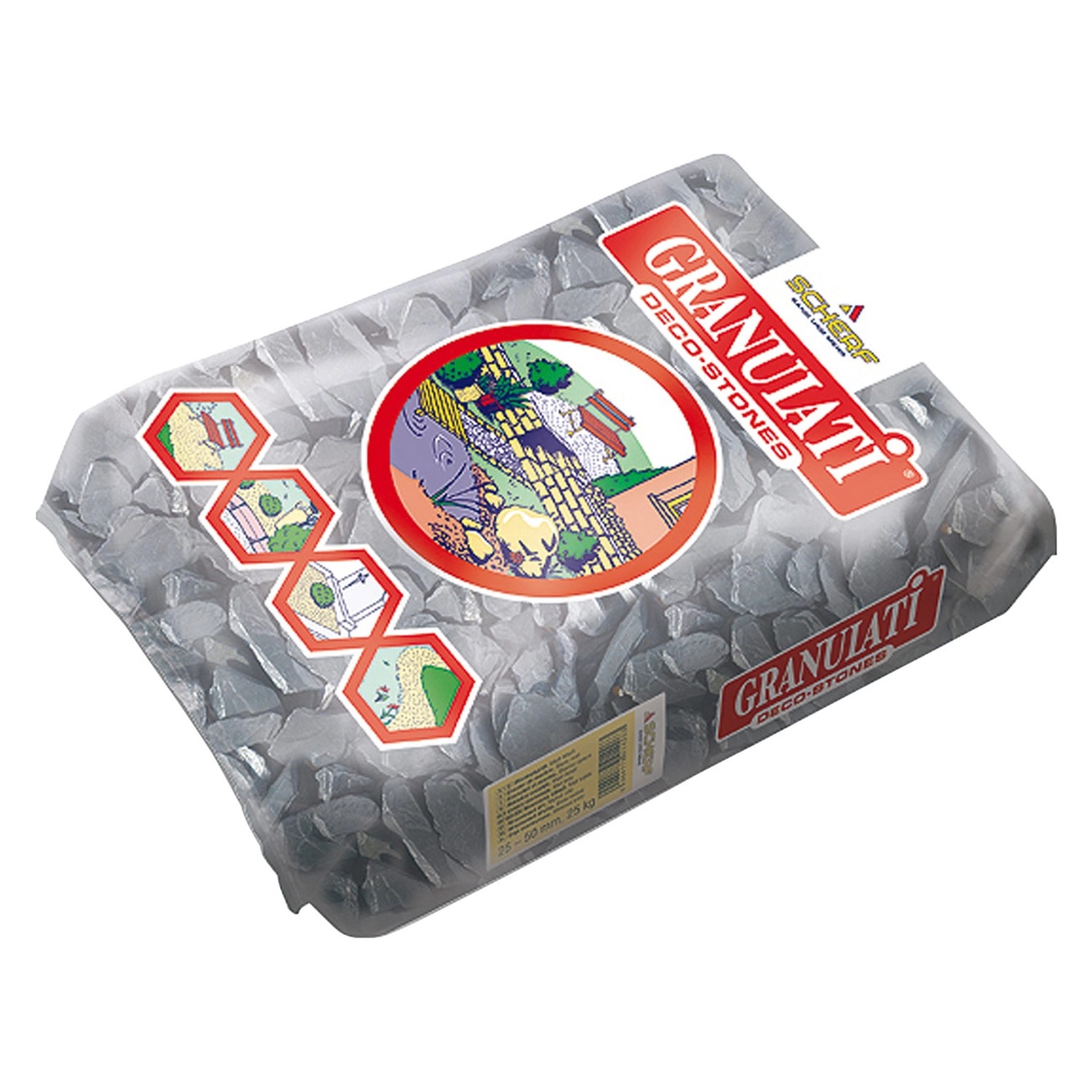 Schieferplättchen Graphit-Schwarz 30 - 70 mm 20 kg PE-Sack